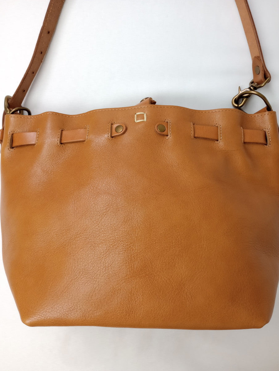 CLEDRAN クレドラン 2WAY レザー ショルダー バッグ ブラウン 【中古】