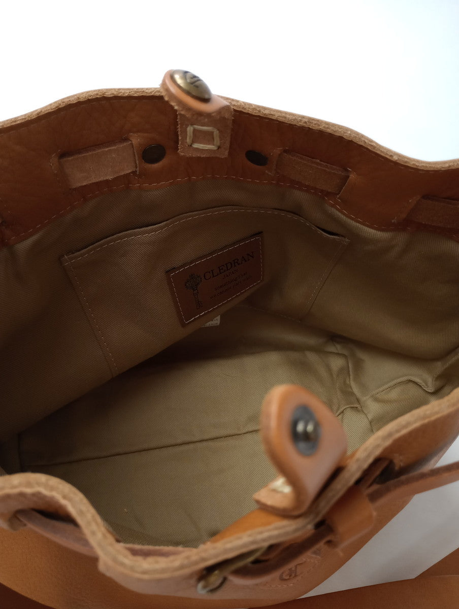 CLEDRAN クレドラン 2WAY レザー ショルダー バッグ ブラウン 【中古】