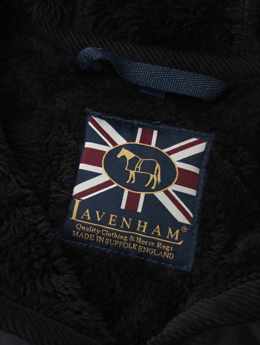 LAVENHAM ラベンハム キルティング フーデッドコート ジャケット 裏起毛 ボア 黒 ブラック 38  【中古】