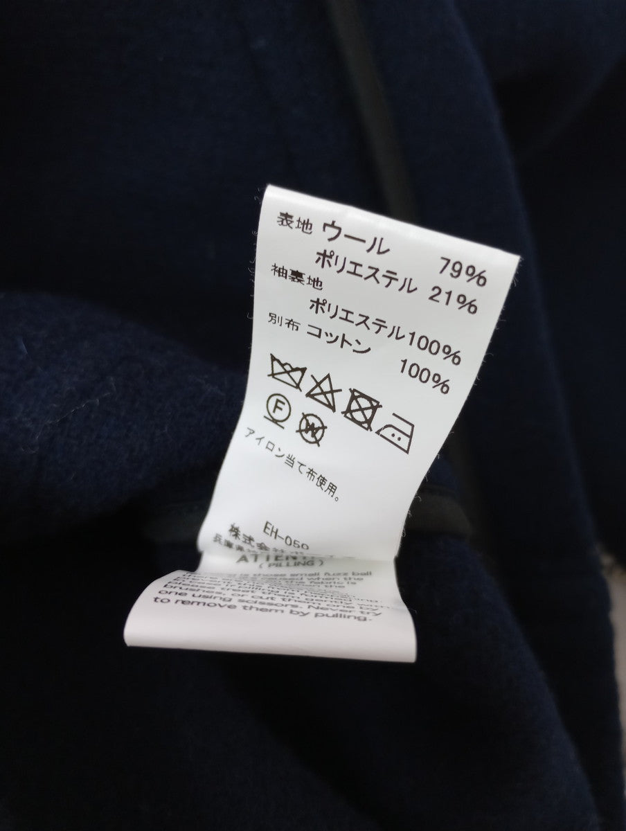 DANTON  ダントン  ウールライト パイル カラーレス ジャケット ネイビー  34【中古】