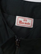 mao made マオメイド ナチュラン取扱い 洗いざらしクロス中綿チャイナ ノーカラー ジャケット 黒【中古】 ブラック 【中古】