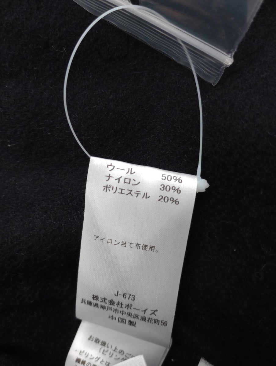 ORCIVAL オーシバル リバーウール ノーカラーコート  黒に近い ダークネイビー 1【中古】