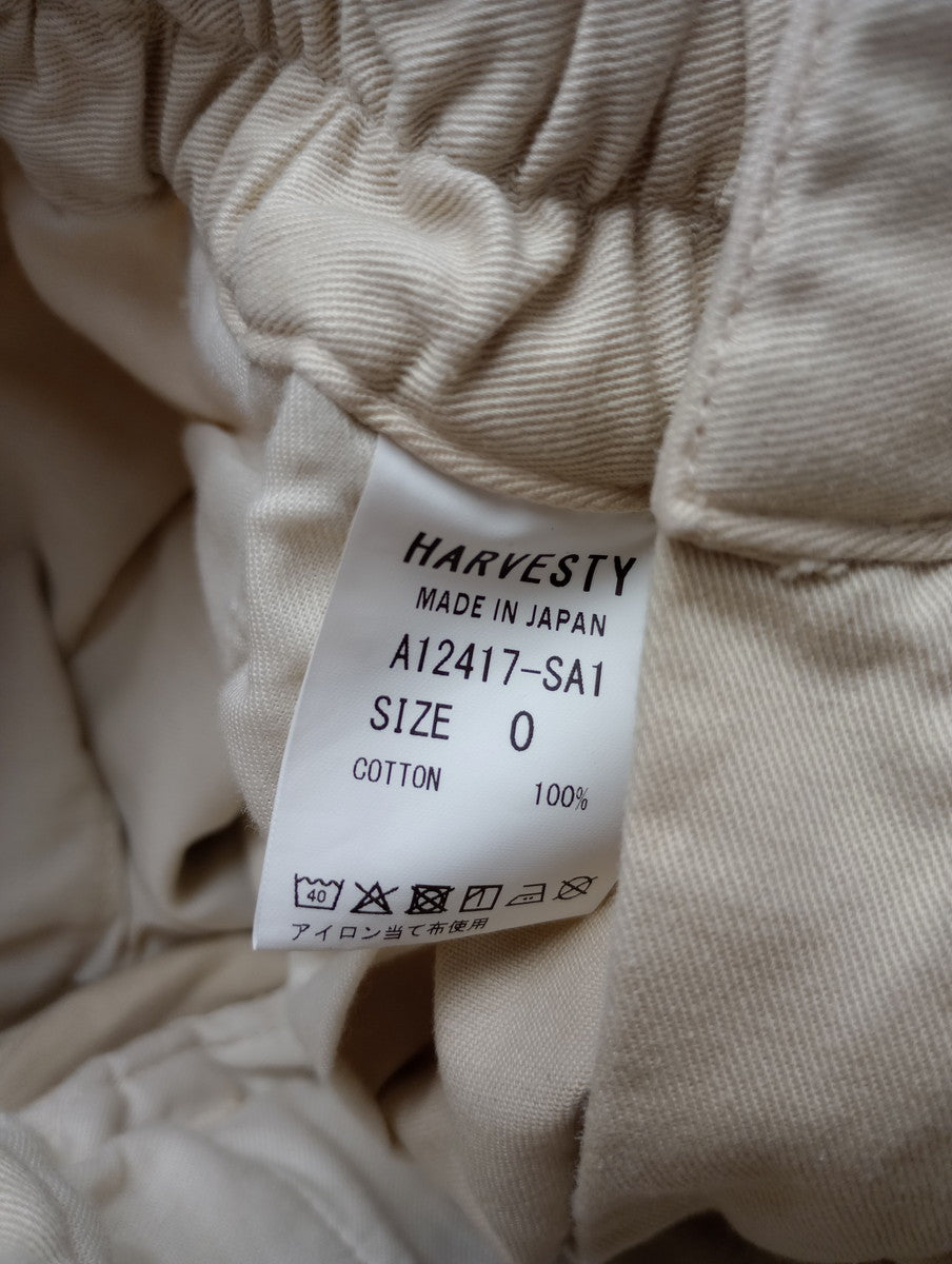 HARVESTY ハーベスティ NARROW CIRCUS PANTS サーカスパンツ ナローシルエットライトベージュ 0 【中古】