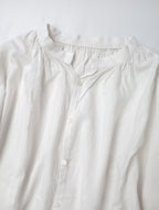 humoresque ユーモレスク gather blouse コットン シルク ギャザー ブラウス 長袖 シャツ トップス  白 【中古】