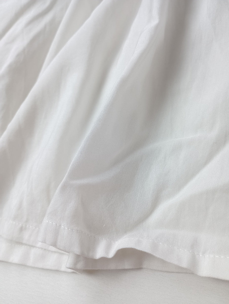 humoresque ユーモレスク gather blouse コットン シルク ギャザー ブラウス 長袖 シャツ トップス  白 【中古】