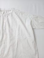 humoresque ユーモレスク gather blouse コットン シルク ギャザー ブラウス 長袖 シャツ トップス  白 【中古】