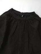 MAGALI マガリ 長袖 ブラウス ストライプ 切替 ドッキング 長袖 トップス   黒 ブラック 【中古】