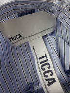 TICCA ティッカ ノーカラー テントシャツワンピース ストライプ ロング  ブルー 【中古】