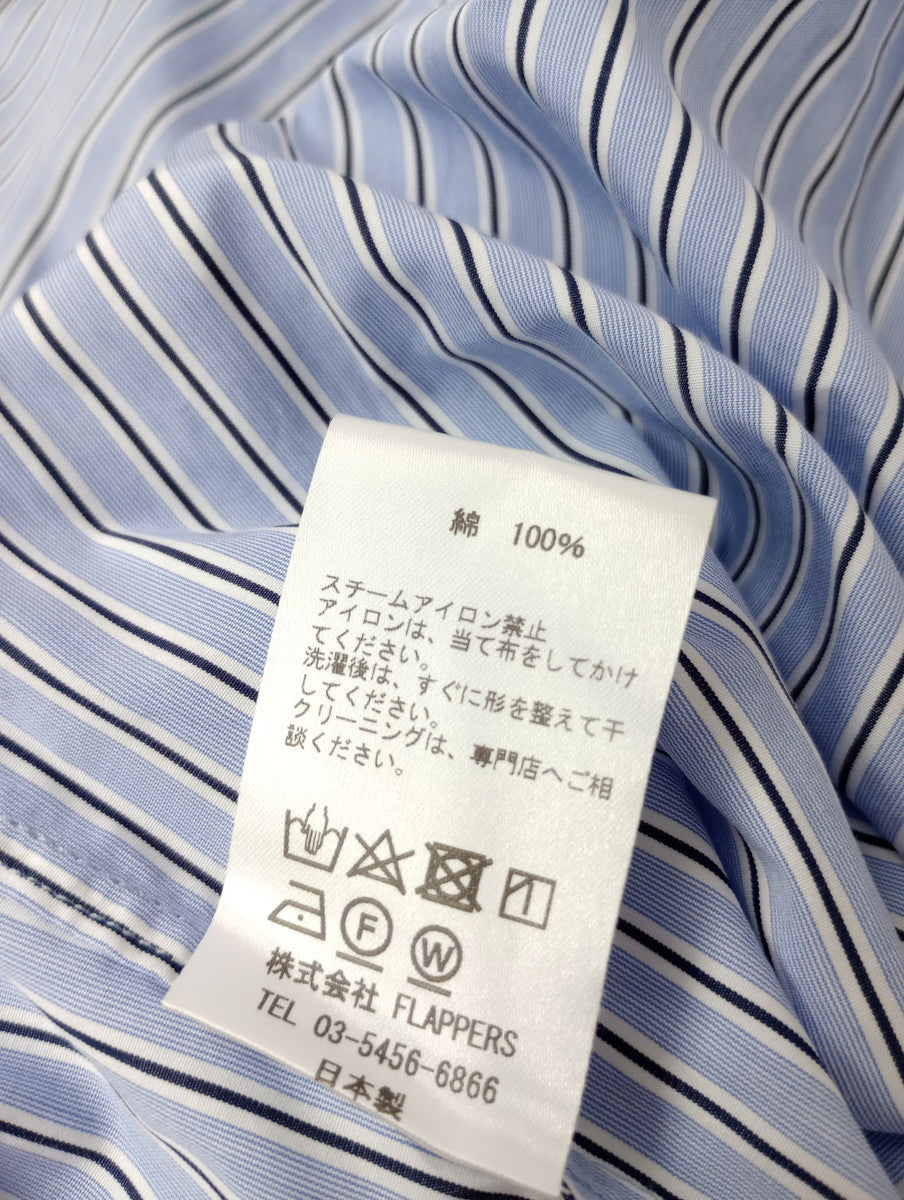 TICCA ティッカ ノーカラー テントシャツワンピース ストライプ ロング  ブルー 【中古】