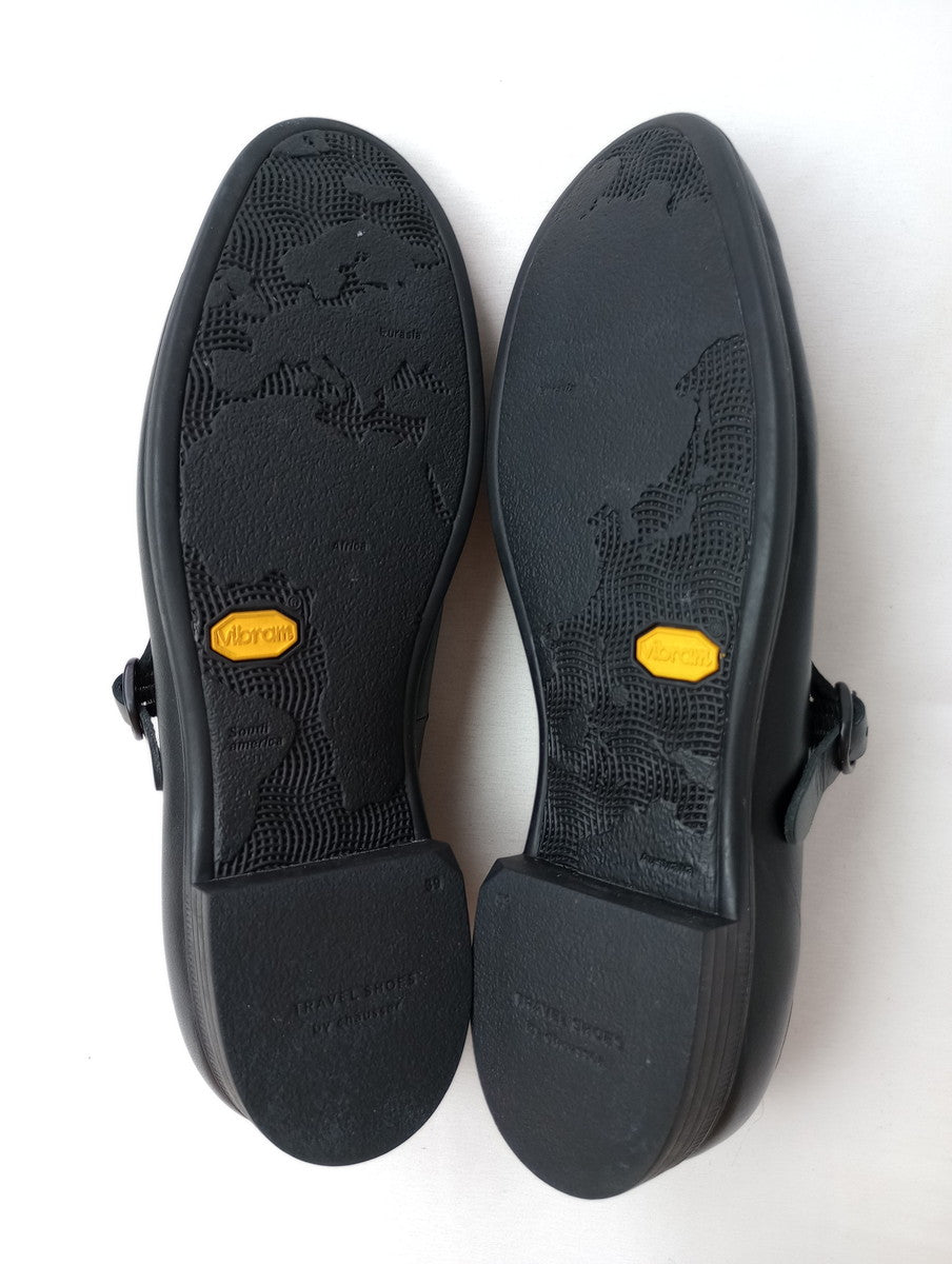 TRAVEL SHOES by chausser トラベルシューズバイショセ  ワンストラップ シューズ  パンプス  靴 黒 ブラック  39 【中古】