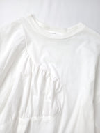 ENFOLD エンフォルド DRAPE FLARE BLOUSE ドレープフレアブラウス 半袖 Tシャツ カットソー 白 ホワイト  38 【中古】