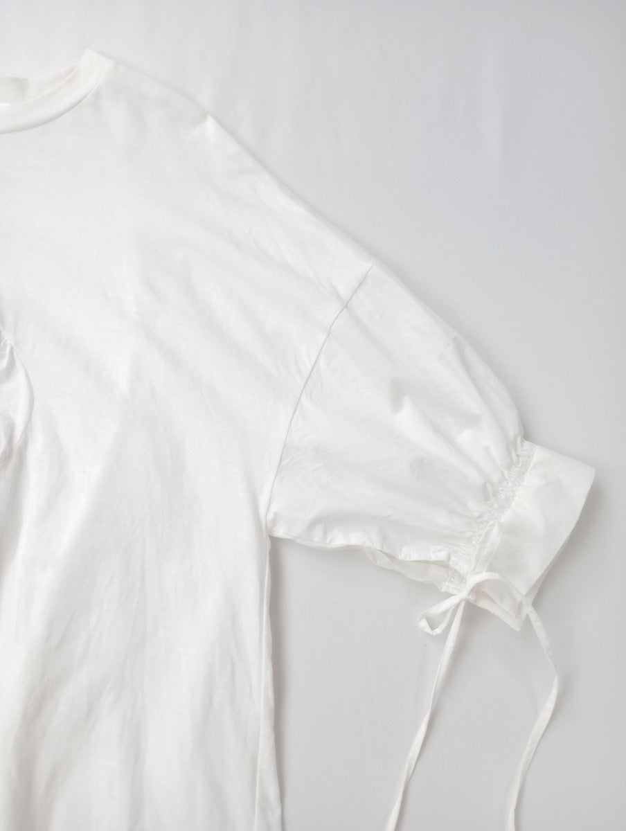 ENFOLD エンフォルド DRAPE FLARE BLOUSE ドレープフレアブラウス 半袖 Tシャツ カットソー 白 ホワイト  38 【中古】