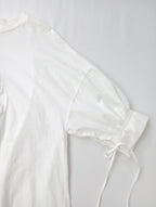 ENFOLD エンフォルド DRAPE FLARE BLOUSE ドレープフレアブラウス 半袖 Tシャツ カットソー 白 ホワイト  38 【中古】