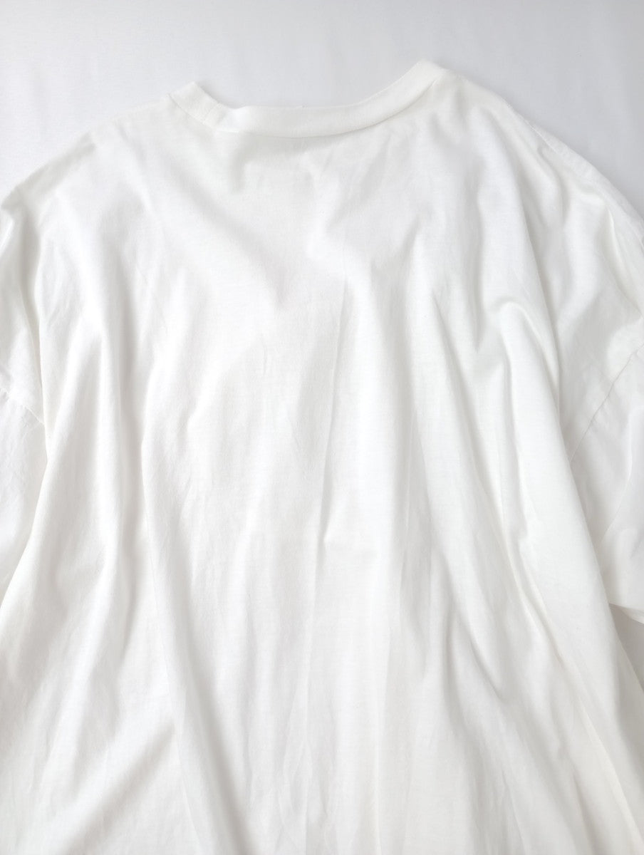 ENFOLD エンフォルド DRAPE FLARE BLOUSE ドレープフレアブラウス 半袖 Tシャツ カットソー 白 ホワイト  38 【中古】