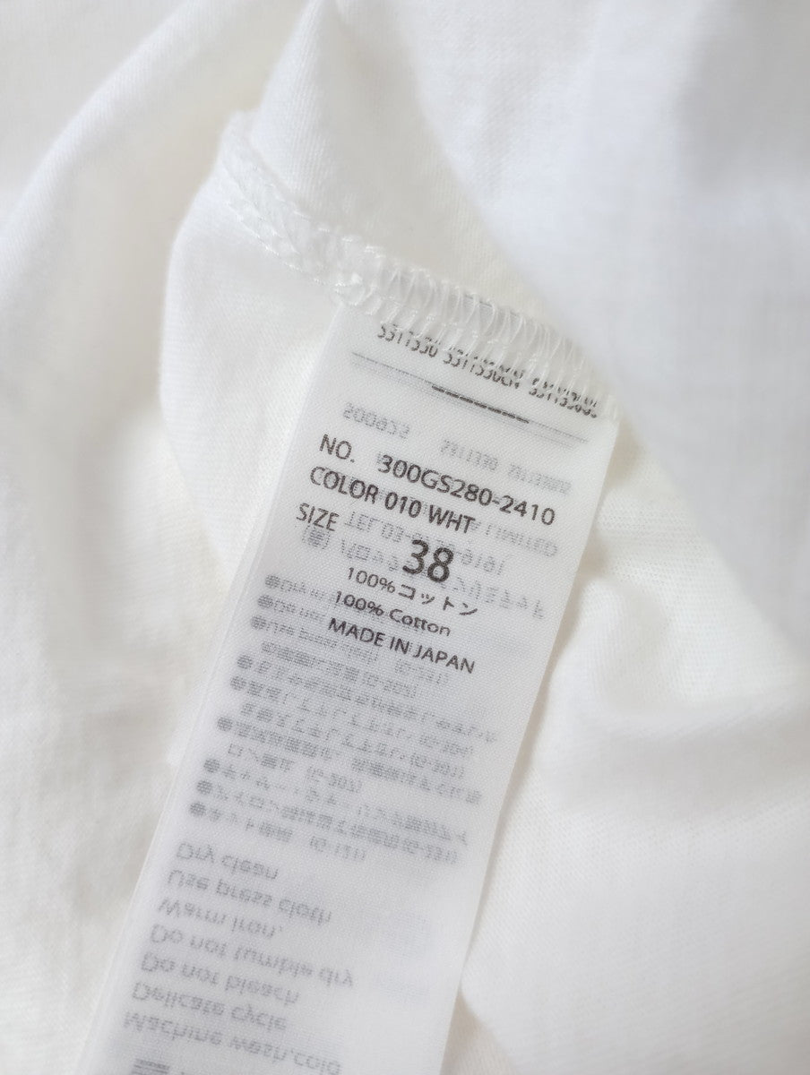 ENFOLD エンフォルド DRAPE FLARE BLOUSE ドレープフレアブラウス 半袖 Tシャツ カットソー 白 ホワイト  38 【中古】