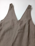 GALERIE TISSU ギャルリティシュ オーガニックリネンツイル サロペット パンツ オールインワン ベージュ  【中古】