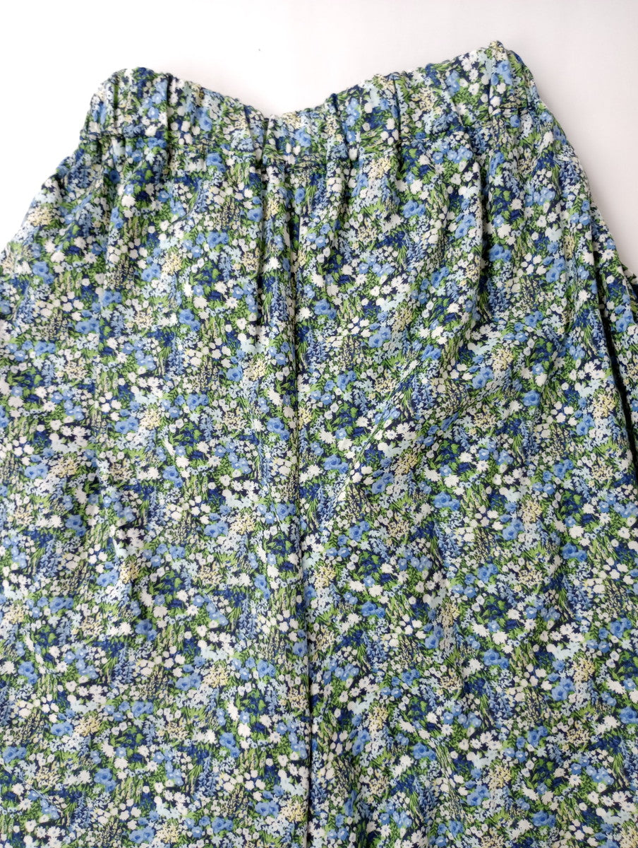 HARVESTY ハーベスティ コットン 花柄 ローン イージー サーカス パンツ 0  ブルー グリーン  【中古】