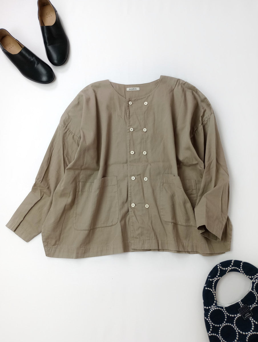 jujudhau ズーズーダウ  ダブル ボタン  シャツ ジャケット ベージュ 【中古】