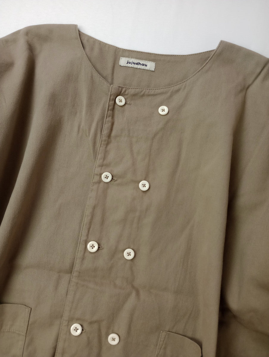 jujudhau ズーズーダウ  ダブル ボタン  シャツ ジャケット ベージュ 【中古】
