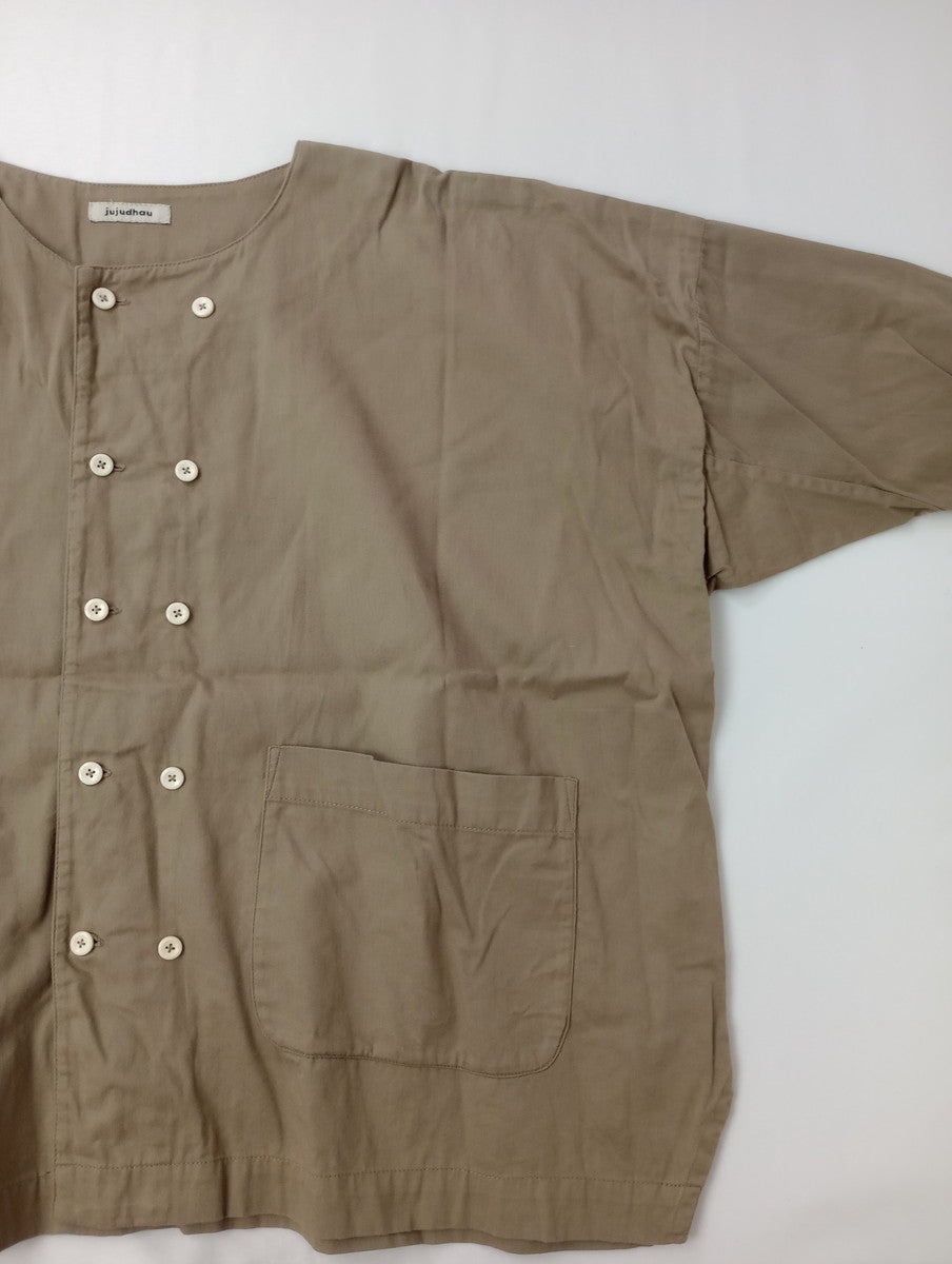 jujudhau ズーズーダウ  ダブル ボタン  シャツ ジャケット ベージュ 【中古】