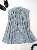 TOUJOURS  トゥジュー  リバティ 柄  チュニック ブラウス シャツ  トップス  花柄  ブルー  1  (12M＋4813) 【中古】