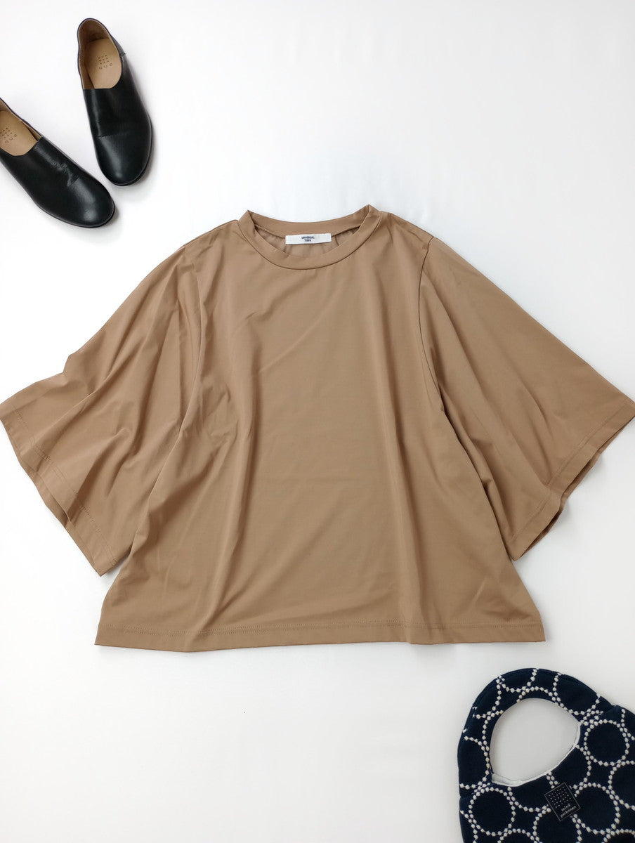 UNIVERSAL TISSU  ユニヴァーサルティシュ  ソルシールド ハイゲージ 天竺BIGスリーブ Tシャツ  トップス カットソー   ベージュ (12M＋4809)  【中古】