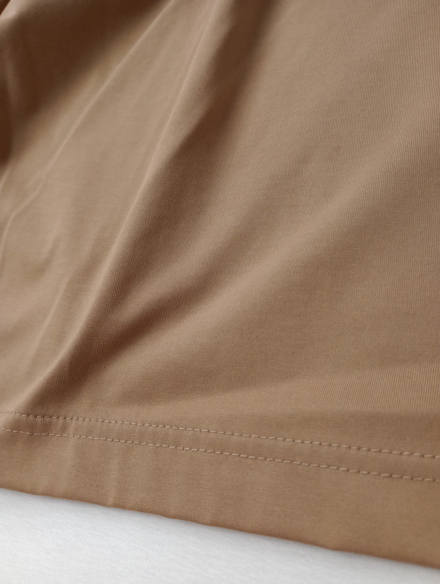 UNIVERSAL TISSU  ユニヴァーサルティシュ  ソルシールド ハイゲージ 天竺BIGスリーブ Tシャツ  トップス カットソー   ベージュ (12M＋4809)  【中古】