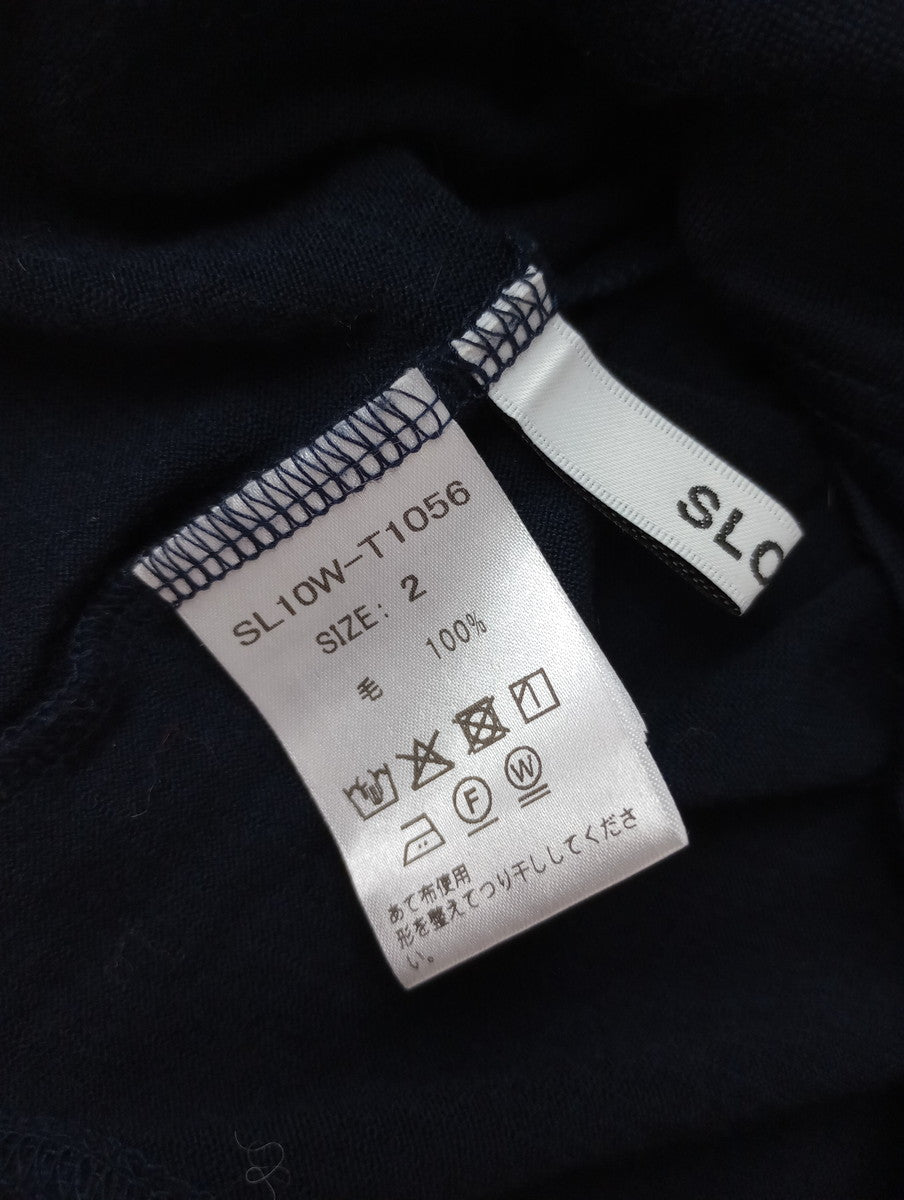 SLOANE スローン  ウール天竺  ニット タートルネック 長袖  トップス  ネイビー 【中古】