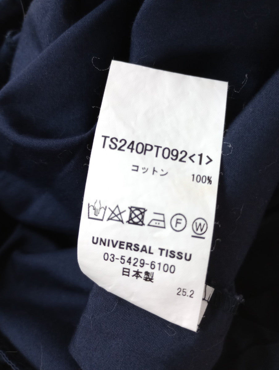 UNIVERSAL TISSU ユニヴァーサルティシュ コットン ブロード タック パンツ ネイビー 【中古】
