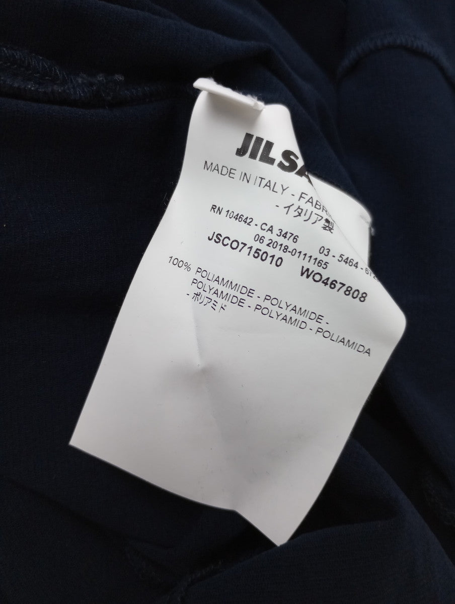 JIL SANDER ジルサンダー ノースリーブ ギャザー ロング マキシ ワンピース ネイビー  38 【中古】