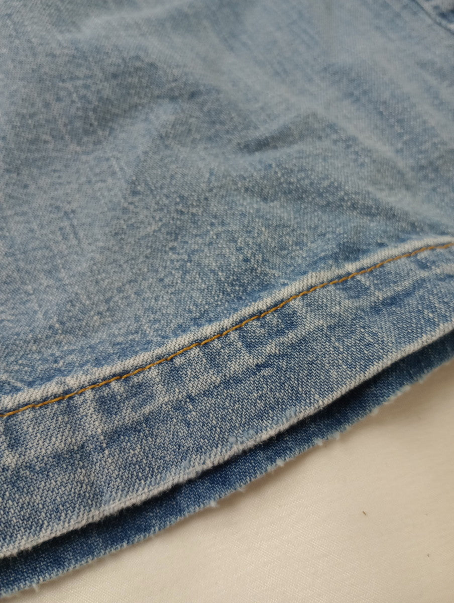 RED CARD レッドカード  Relaxy Slogan リラクシー スロー デニムパンツ ライトブルー  23  【中古】