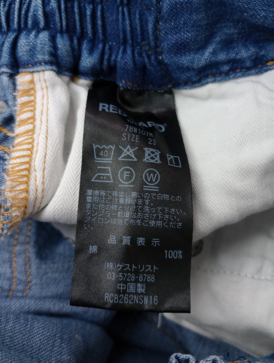RED CARD レッドカード  Relaxy Slogan リラクシー スロー デニムパンツ ライトブルー  23  【中古】