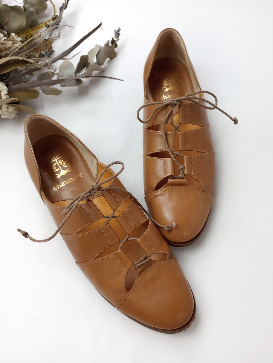 chausser ショセ レザー ギリーシューズ  靴 フラット  23.5  【中古】