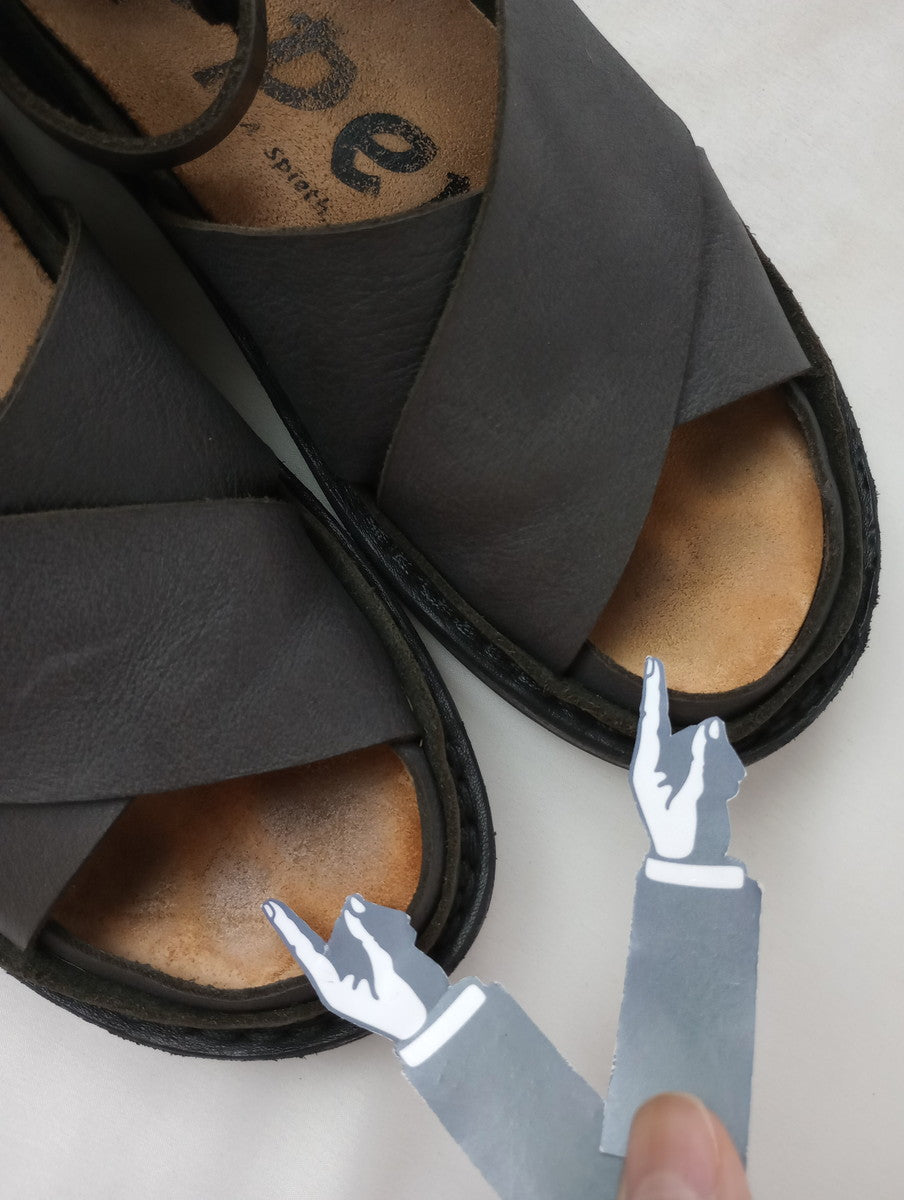 trippen トリッペン LAGOS バックストラップ サンダル  靴 レザー  ダーク グレー 37   (CM＋4812) 【中古】