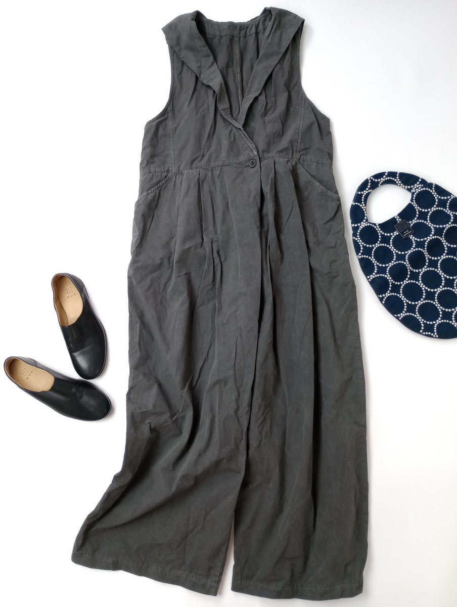 nest Robe  ネストローブ  Cotton Linen Typewriter Garment Dye Salopette  コットン リネン タイプライター ガーメントダイ サロペット オールインワン パンツ  グレー  【中古】