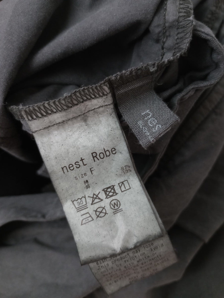 nest Robe  ネストローブ  Cotton Linen Typewriter Garment Dye Salopette  コットン リネン タイプライター ガーメントダイ サロペット オールインワン パンツ  グレー  【中古】