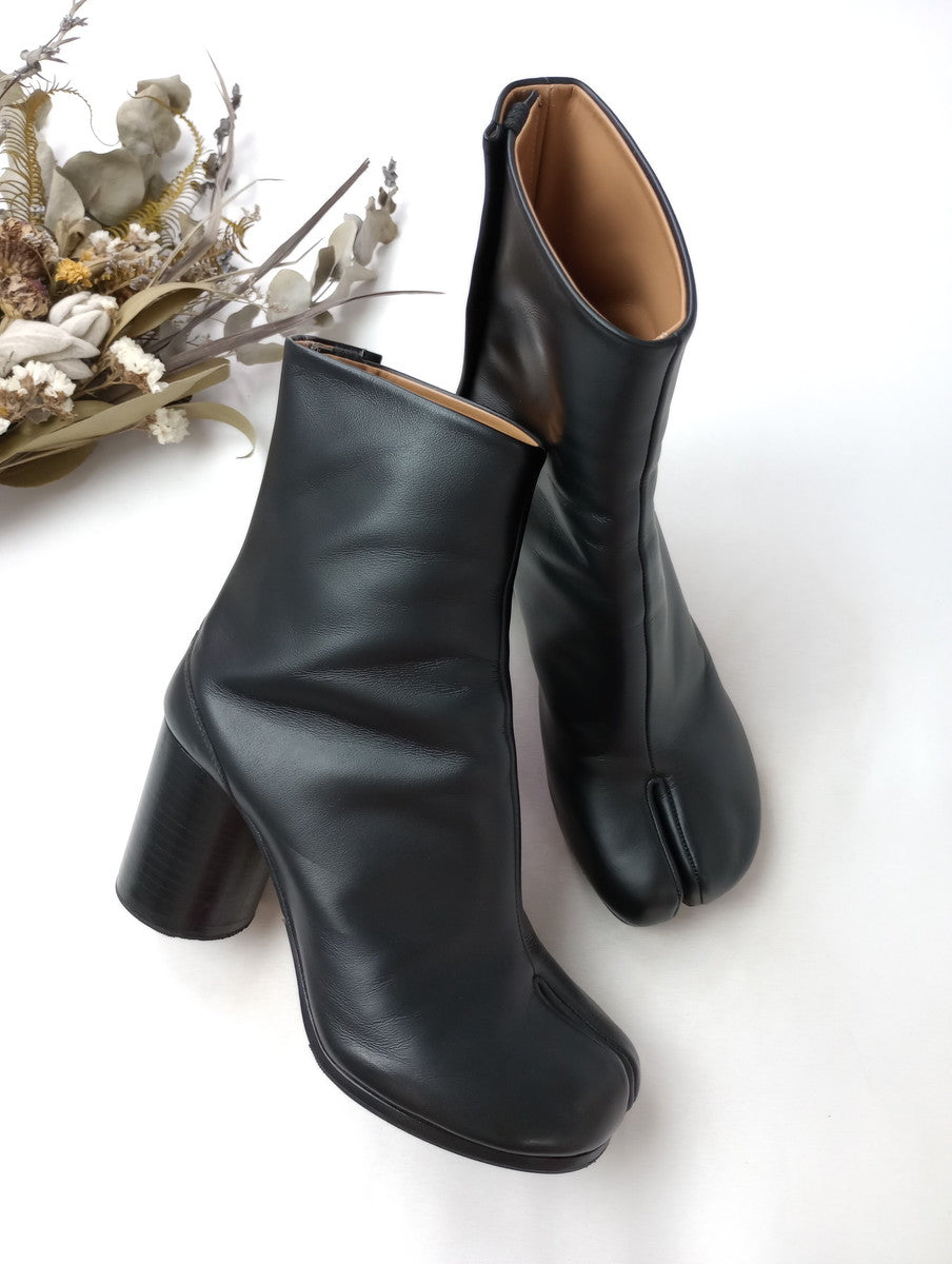 Maison Margiela メゾンマルジェラ 足袋 ブーツ 靴 レザー ヒール 黒 ブラック 37 1/2 【中古】