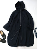 S Max Mara  エス マックスマーラ  ウール  フーデッド コート ロング ダーク ネイビー 36  【中古】