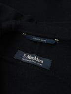 S Max Mara  エス マックスマーラ  ウール  フーデッド コート ロング ダーク ネイビー 36  【中古】