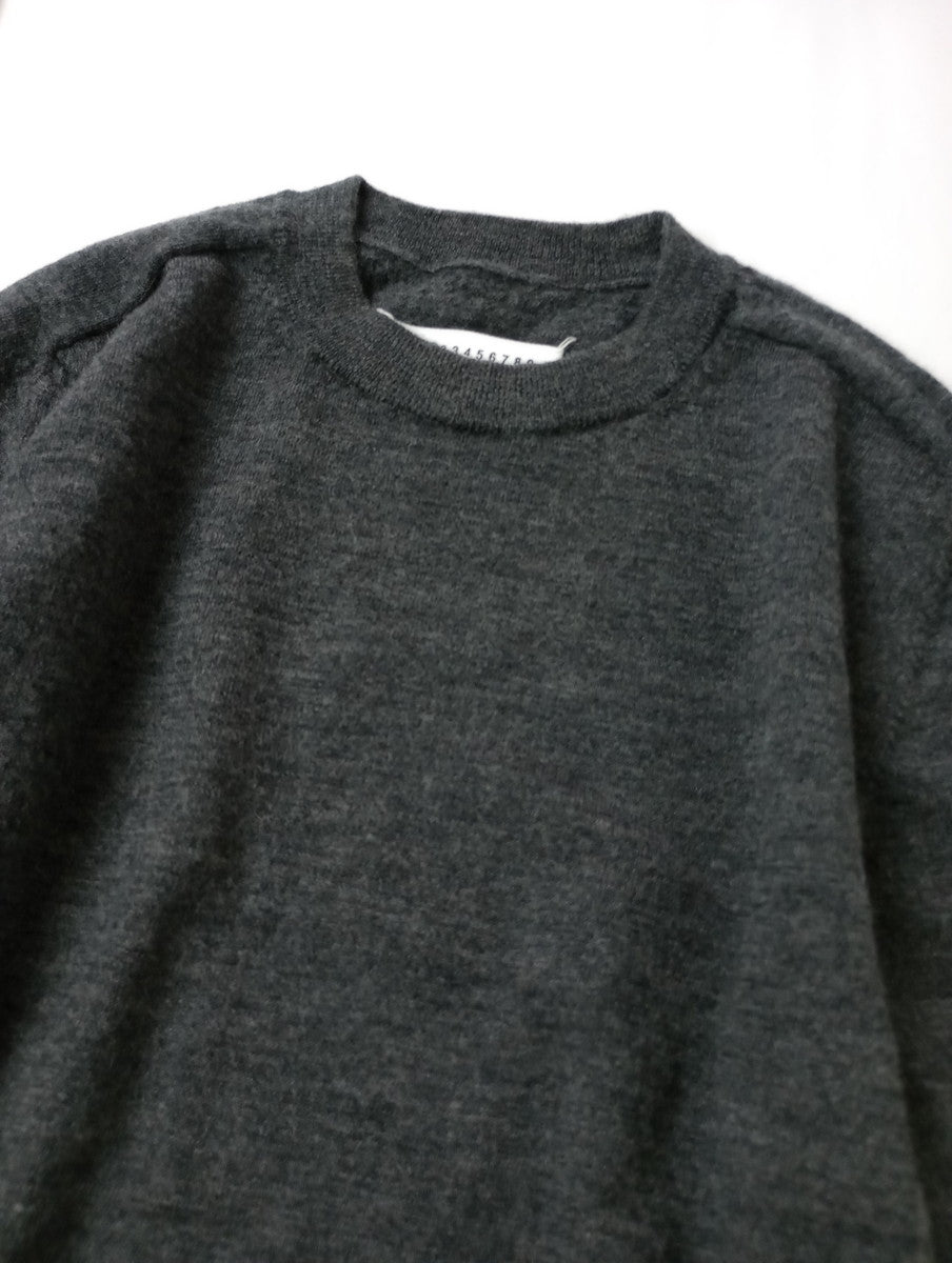 Maison Margiela メゾンマルジェラ ELBOW PATCH SWEATER エルボー パッチ セーター ニット 長袖 トップス グレー ブラウン  【中古】