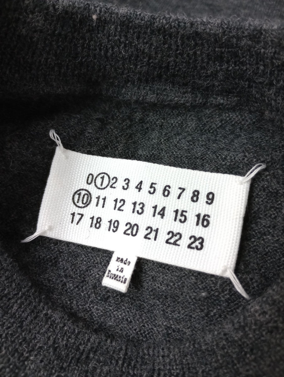 Maison Margiela メゾンマルジェラ ELBOW PATCH SWEATER エルボー パッチ セーター ニット 長袖 トップス グレー ブラウン  【中古】