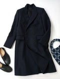 CELINE  セリーヌ  ダブル ブレスト チェスター ロング コート  ネイビー 38  【中古】