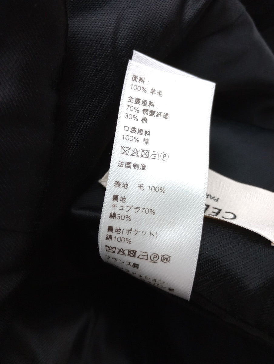 CELINE  セリーヌ  ダブル ブレスト チェスター ロング コート  ネイビー 38  【中古】