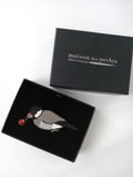 Moko Kobayashi maison des perles 小林モー子 文鳥 ブローチ 黒 ブラック グレー  【中古】