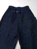 atelier naruse アトリエナルセ cotton denim tuck pants コットン 綿 100％ デニム タック パンツ ネイビー  【中古】