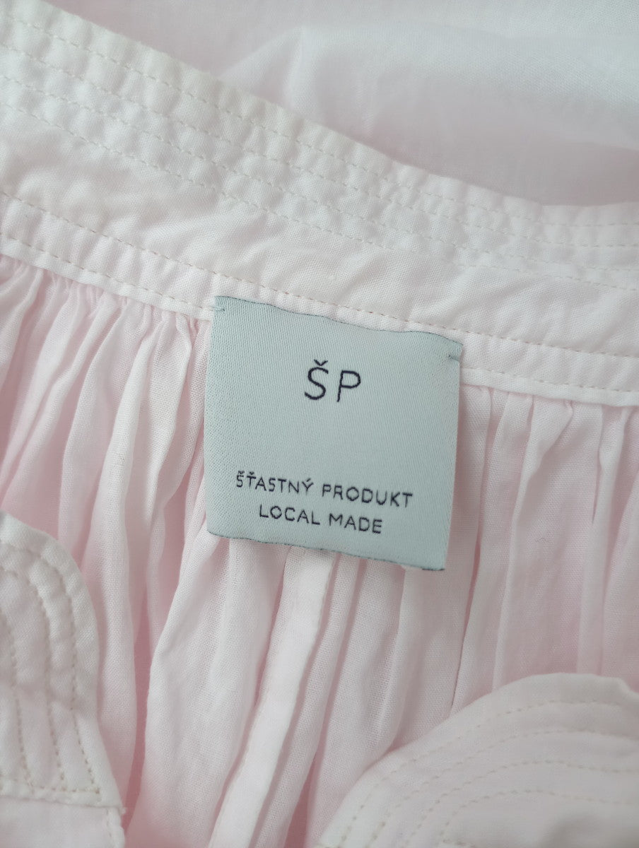 SP エシュペー チャーチスモックブラウス ピンク プルオーバー シャツ 長袖 トップス  ピンク 【中古】