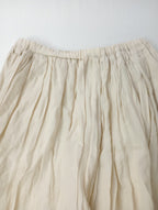 suzuki takayuki スズキタカユキ long skirt リネン 麻 100％ ギャザー ロング スカート 生成り  【中古】