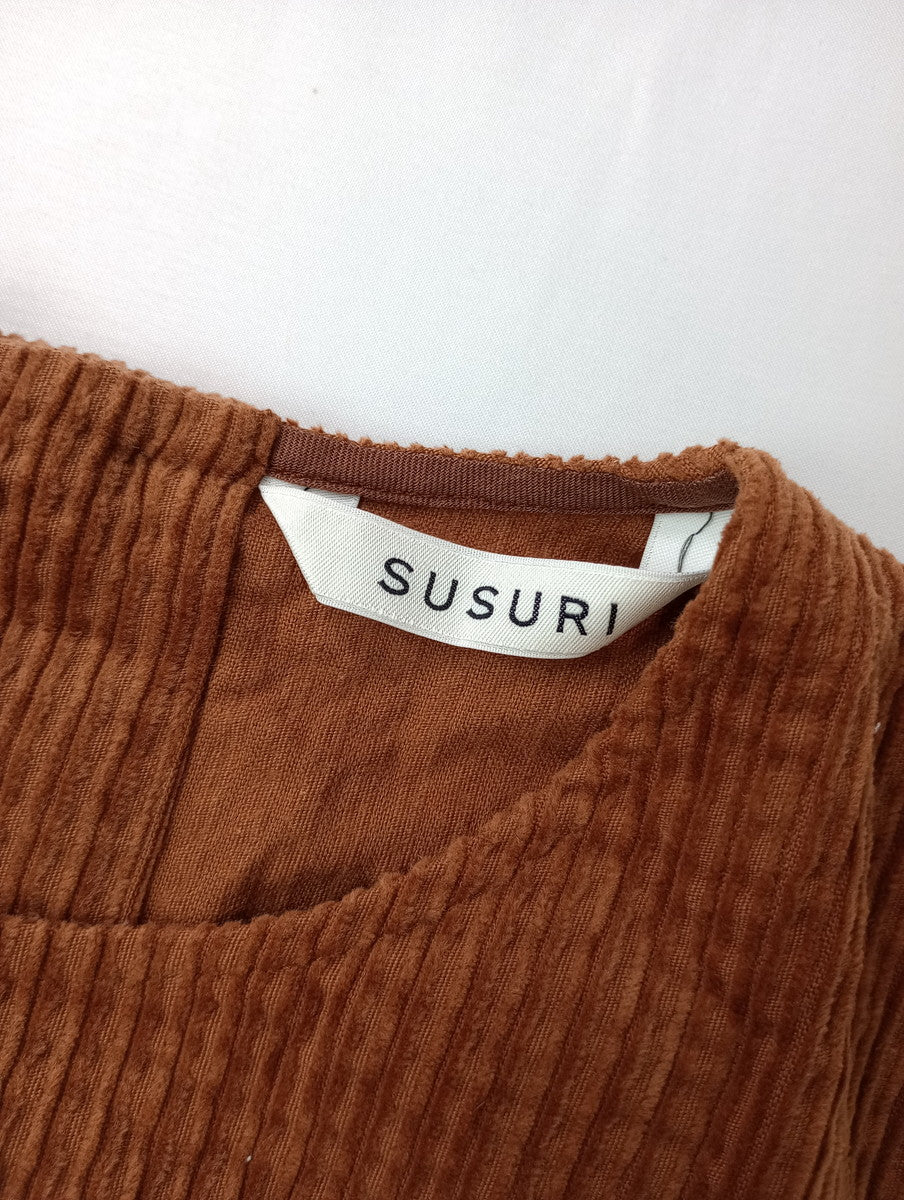 SUSURI ススリ moule long vest ムールロングベスト コーデュロイ ブラウン  1 【中古】