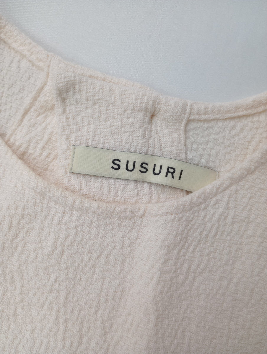 SUSURI ススリ コットン ムール ベスト トップス アイボリー  1 【中古】