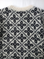 BATONER バトナー MOHAIR LATOVIAN CREW NECK クルーネック 長袖  ノルディック 柄 ニット トップス  白 黒 ブラック 1  【中古】